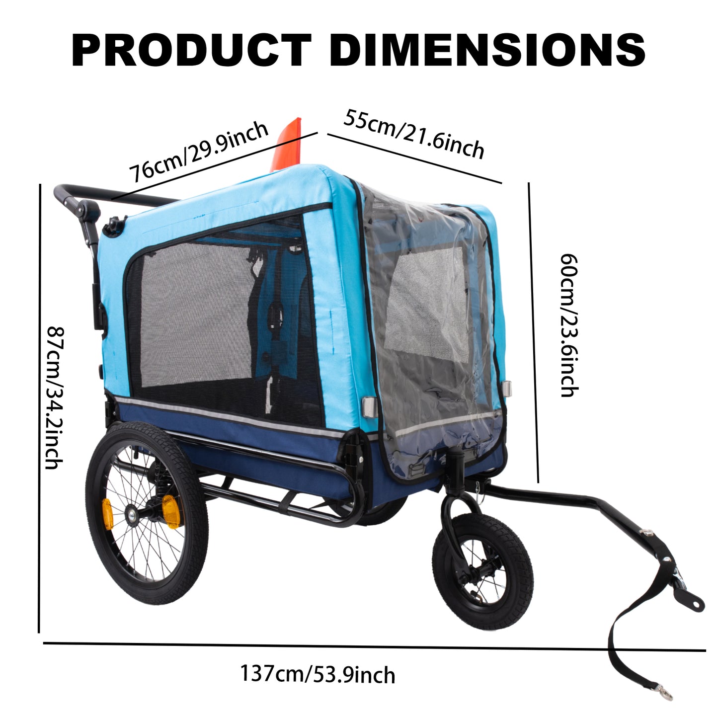 Outdoor Heavy Duty Foldable Utility Pet Stroller Dog Carriers Bicycle Trailer