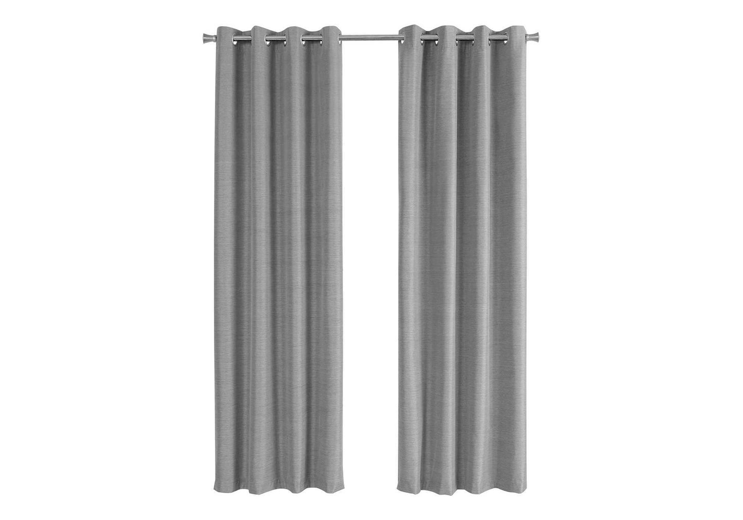 Curtain Panel, 2pcs Set, 54'w X 95'l, 100% Blackout, Grommet, Living Room, Bedroom, Kitchen, Grey Thermal Insulation Polyester, Contemporary, Modern