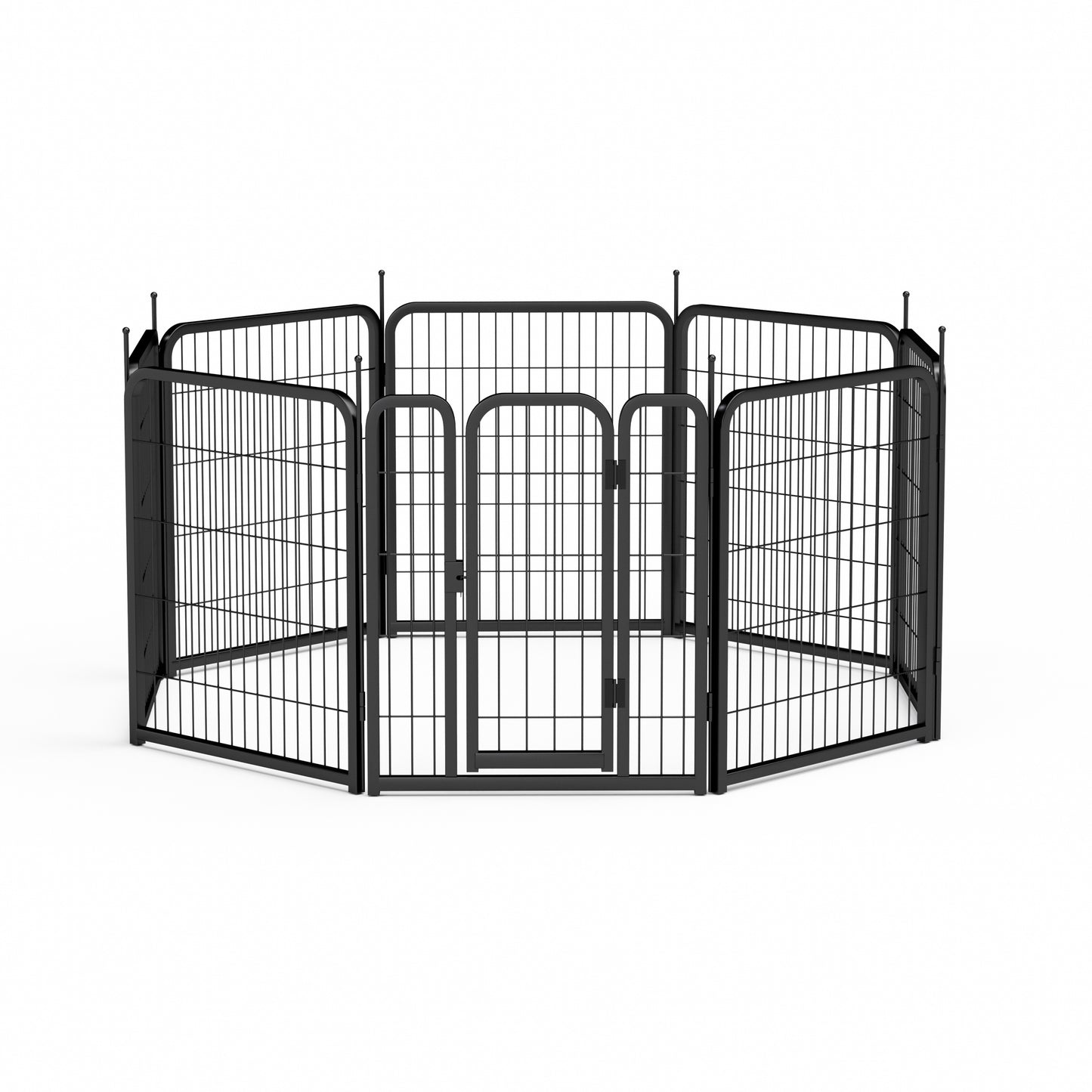 Dog Playpen Outdoor, 8 Panel Dog Fence 31.'' Pet Pen for Small Dogs Pet Exercise Pen for Puppy/Rabbit/Small Animals Portable Playpen for RV Camping Garden Yard, Indoor. Black, 26.3'' W x 31.5'' H.