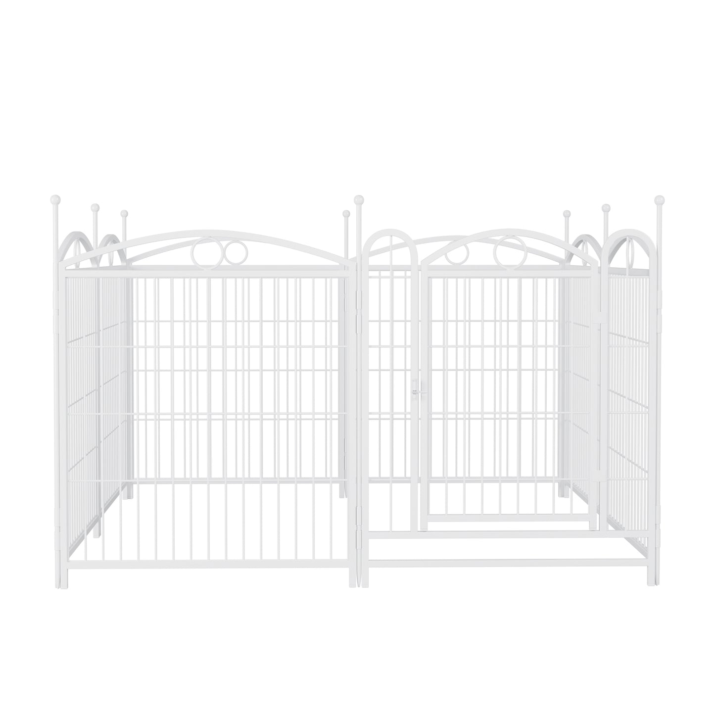 Dog Playpen Indoor 32 inch 8 Panels Metal Dog Pen Pet Dog Fence Outdoor Exercise Pen with Doors, Heavy Duty Dog Fence Puppy Pen for Large Medium Small Dogs Indoor Outdoor Foldable Pet Exercise Pen