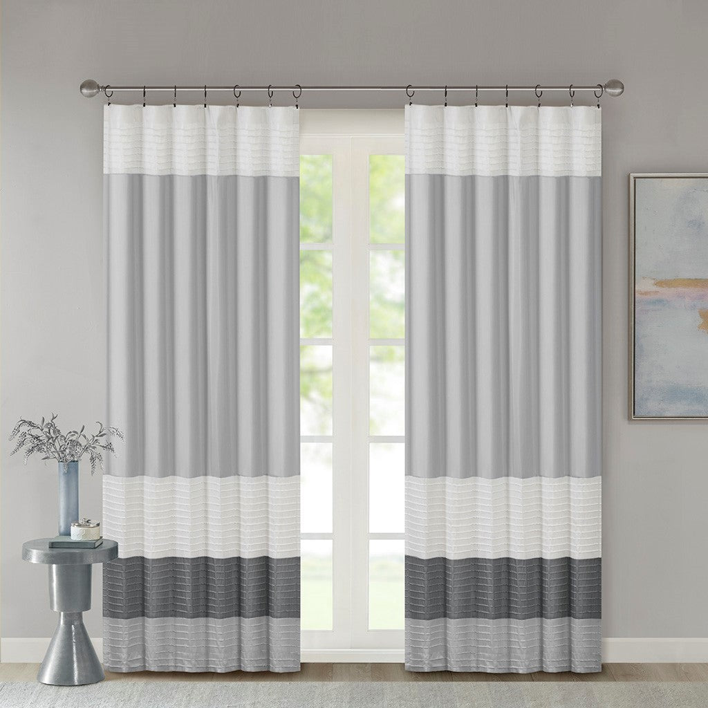 Polyoni Pintuck Curtain Panel(Only 1 Pc Panel)