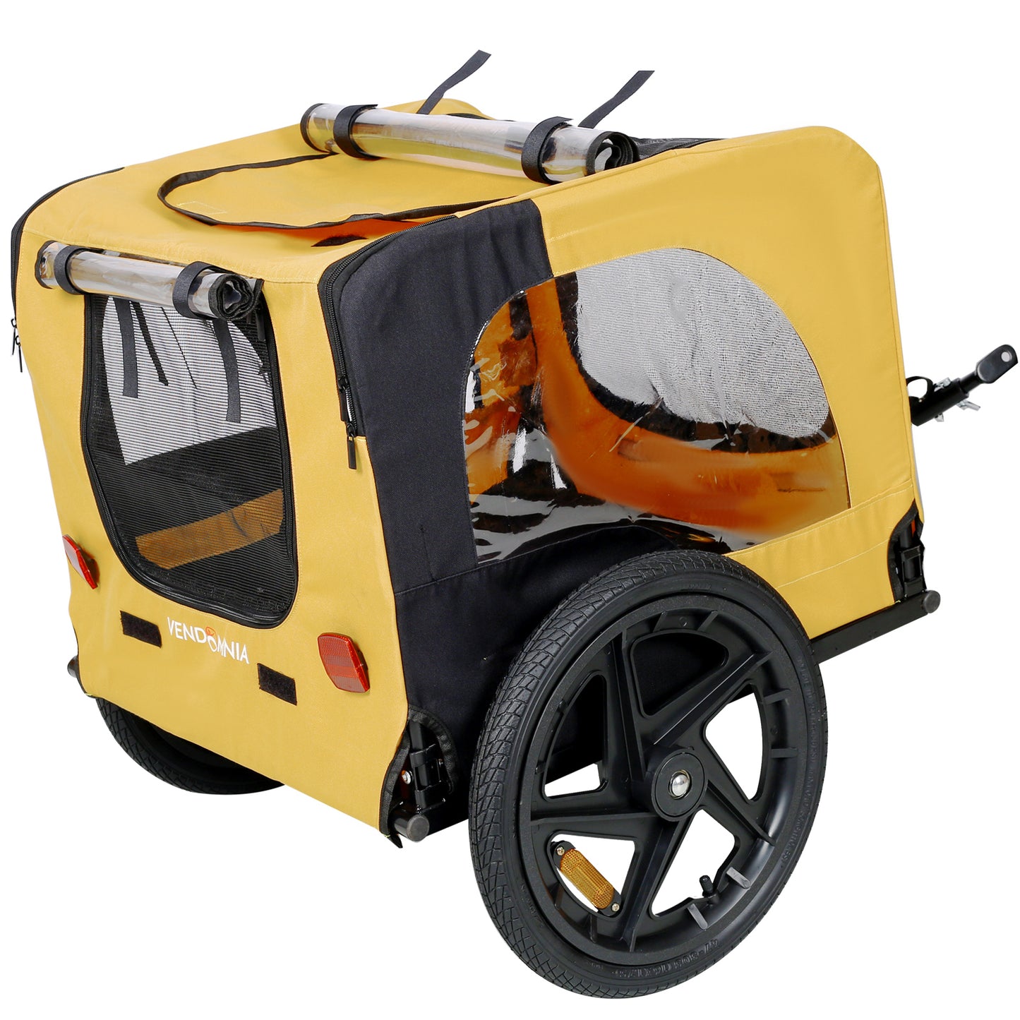 Yellow Outdoor Heavy Duty Foldable Utility Pet Stroller Dog Carriers Bicycle Trailer