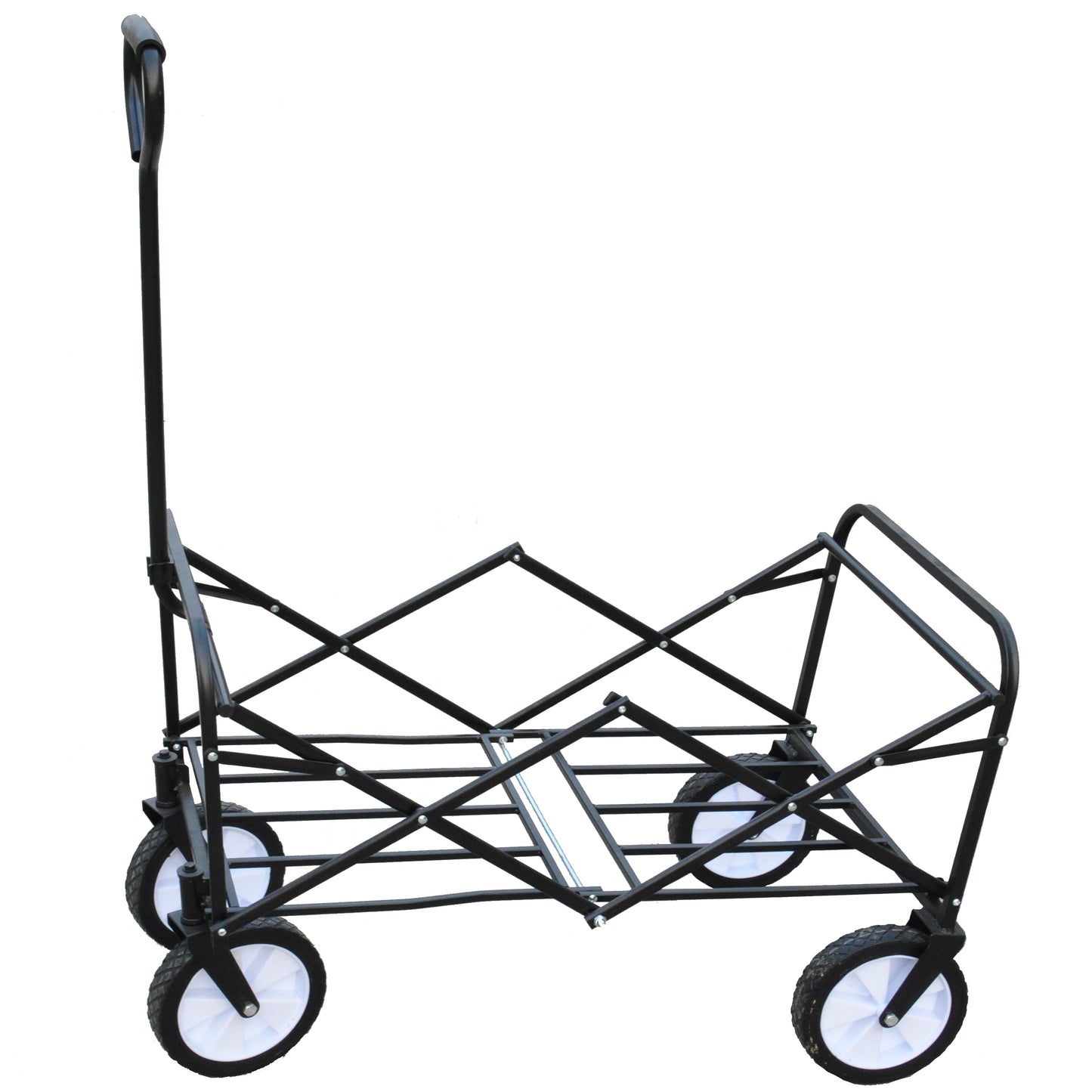 Folding Wagon Garden Shopping Beach Cart (Blue)