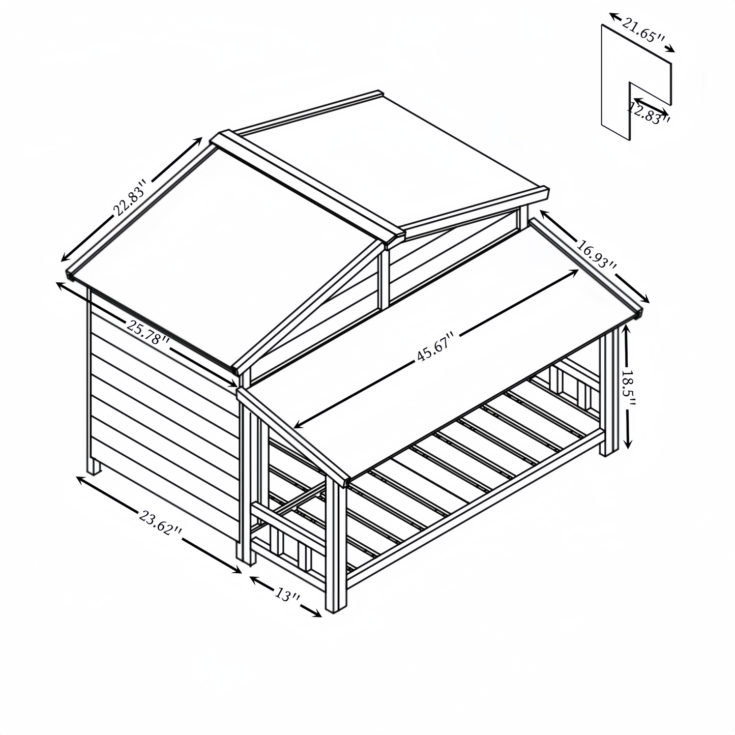 Dog House, Waterproof Dog Cage Kennel, Wooden Outdoor and Indoor Dog House, Log Cabin Style with Porch,Elevated Floor, 2 Doors, Pine Wood Blue+Green