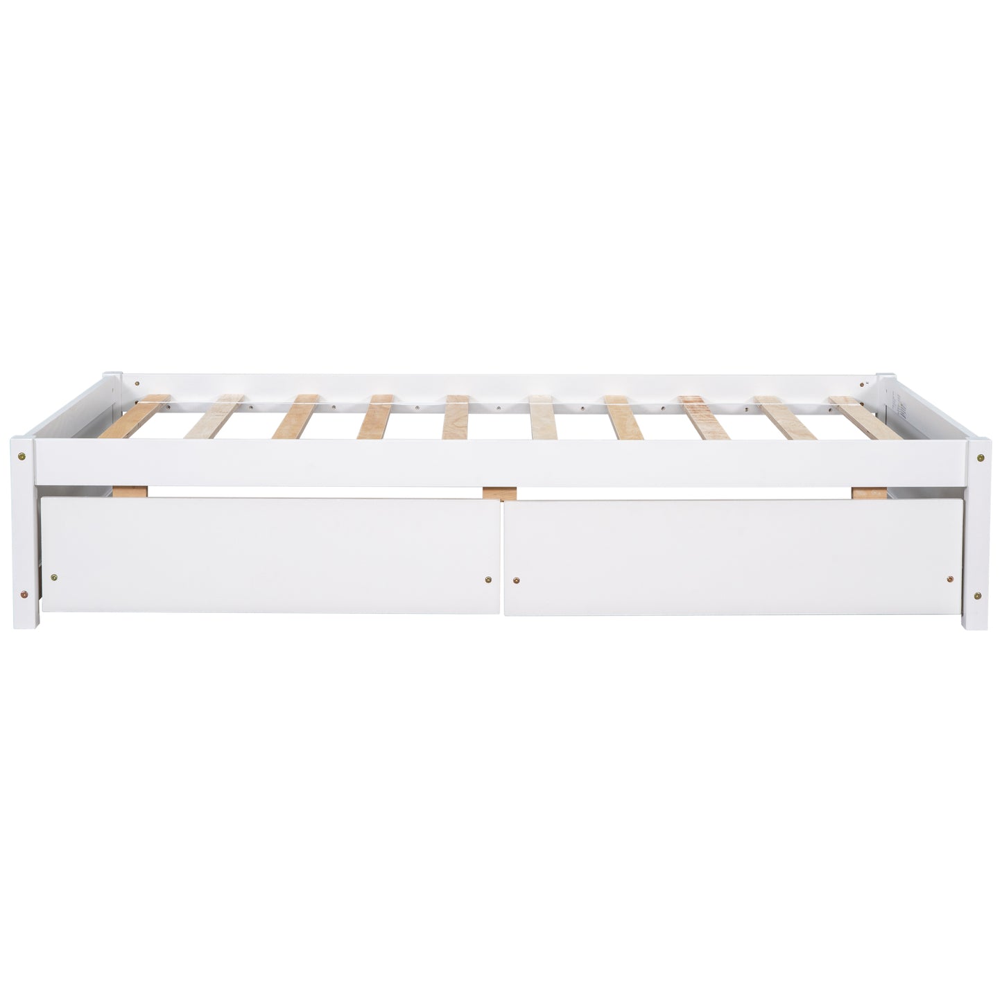 Twin Bed with 2 Drawers, Solid Wood, No Box Spring Needed ,(Old SKU:W50422209)