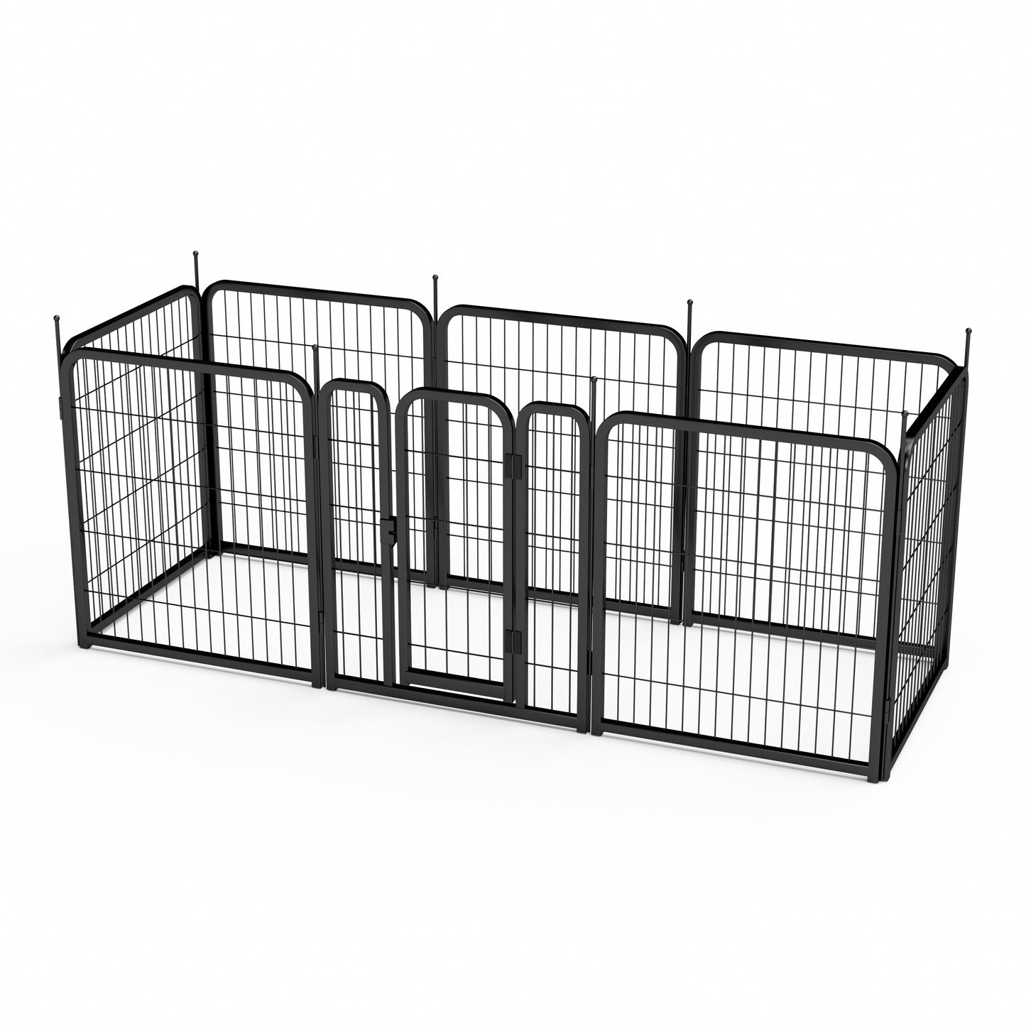 Dog Playpen Outdoor, 8 Panel Dog Fence 31.'' Pet Pen for Small Dogs Pet Exercise Pen for Puppy/Rabbit/Small Animals Portable Playpen for RV Camping Garden Yard, Indoor. Black, 26.3'' W x 31.5'' H.