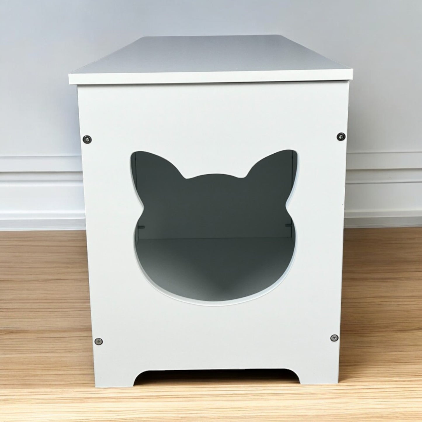 39.4" Top open Cat Litter Box Enclosure Furniture, Cat Washroom, Hidden Litter Box Cover, Cabinet for Large Cat, Dog Proof Cat Litter Boxes, Hideaway Litter Box, Cat House, White