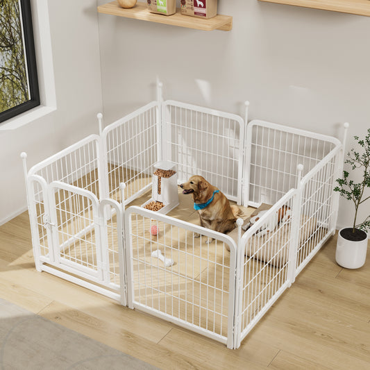 Dog Playpen 8 Panels 24" Height Heavy Duty Dog Fence Puppy Pen for Large Medium Small Dogs Indoor Outdoor Foldable Pet Exercise Pen