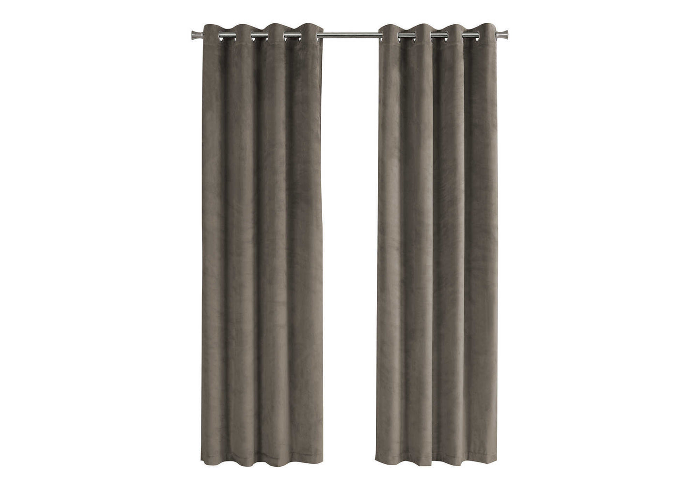 Curtain Panel, 2pcs Set, 54'w X 84'l, Room Darkening, Grommet, Living Room, Bedroom, Kitchen, Beige Velvet, Contemporary, Modern