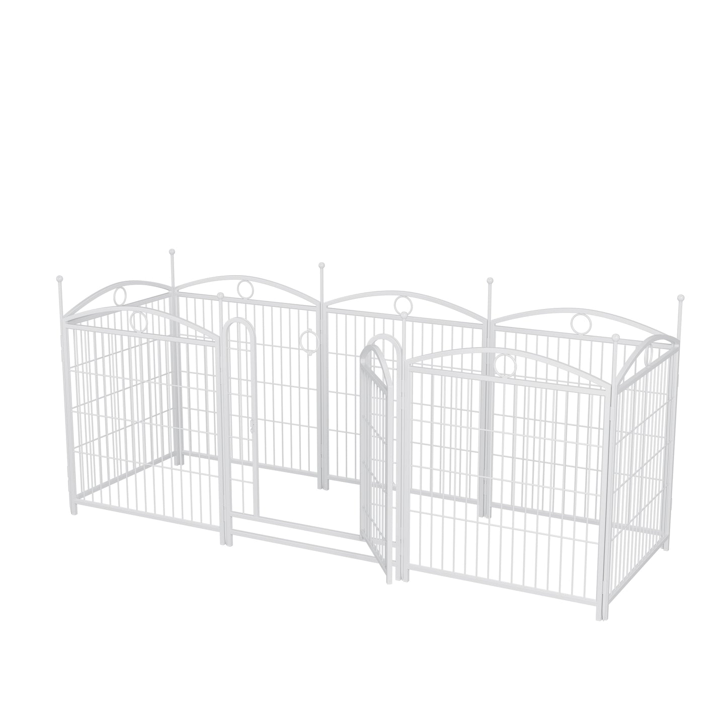 Dog Playpen Indoor 32 inch 8 Panels Metal Dog Pen Pet Dog Fence Outdoor Exercise Pen with Doors, Heavy Duty Dog Fence Puppy Pen for Large Medium Small Dogs Indoor Outdoor Foldable Pet Exercise Pen