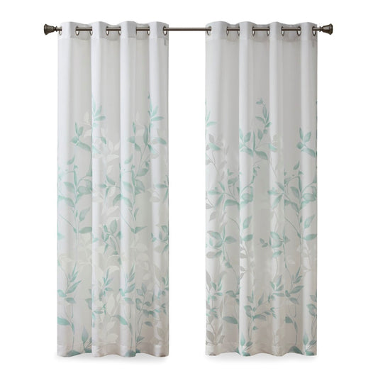 Burnout Printed Curtain Panel Pair(2 Pcs Window Panels)