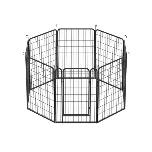 8 Panels Heavy Duty Metal Playpen with door,39.37"H Dog Fence Pet Exercise Pen for Outdoor, Indoor