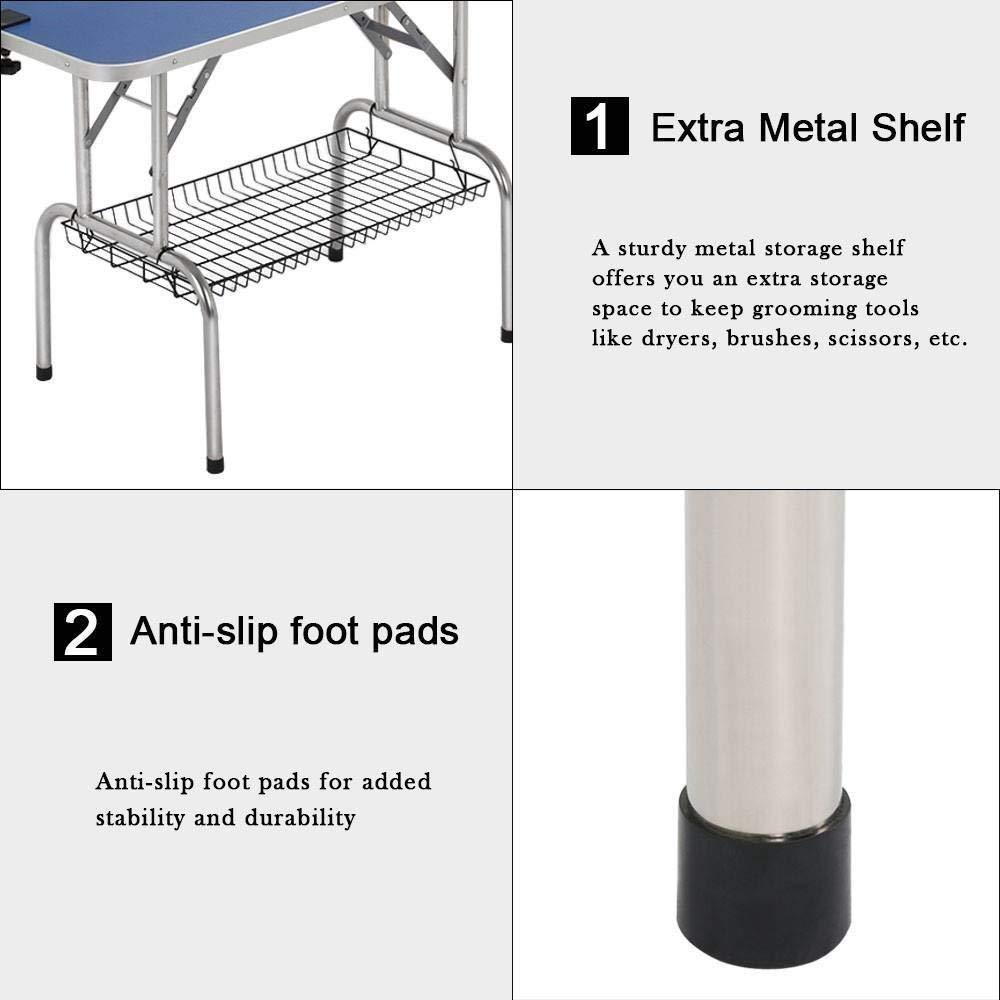 Large Size 46" Grooming Table for Pet Dog and Cat with Adjustable Arm and Clamps Large Heavy Duty Animal grooming table