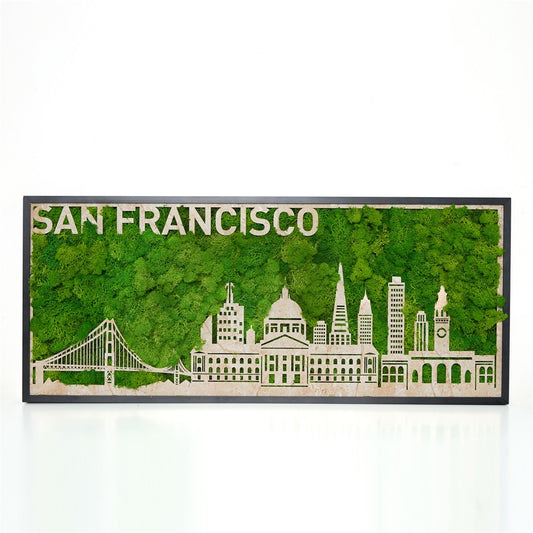 San Francisco Moss City Silhouette Metal Wall Art