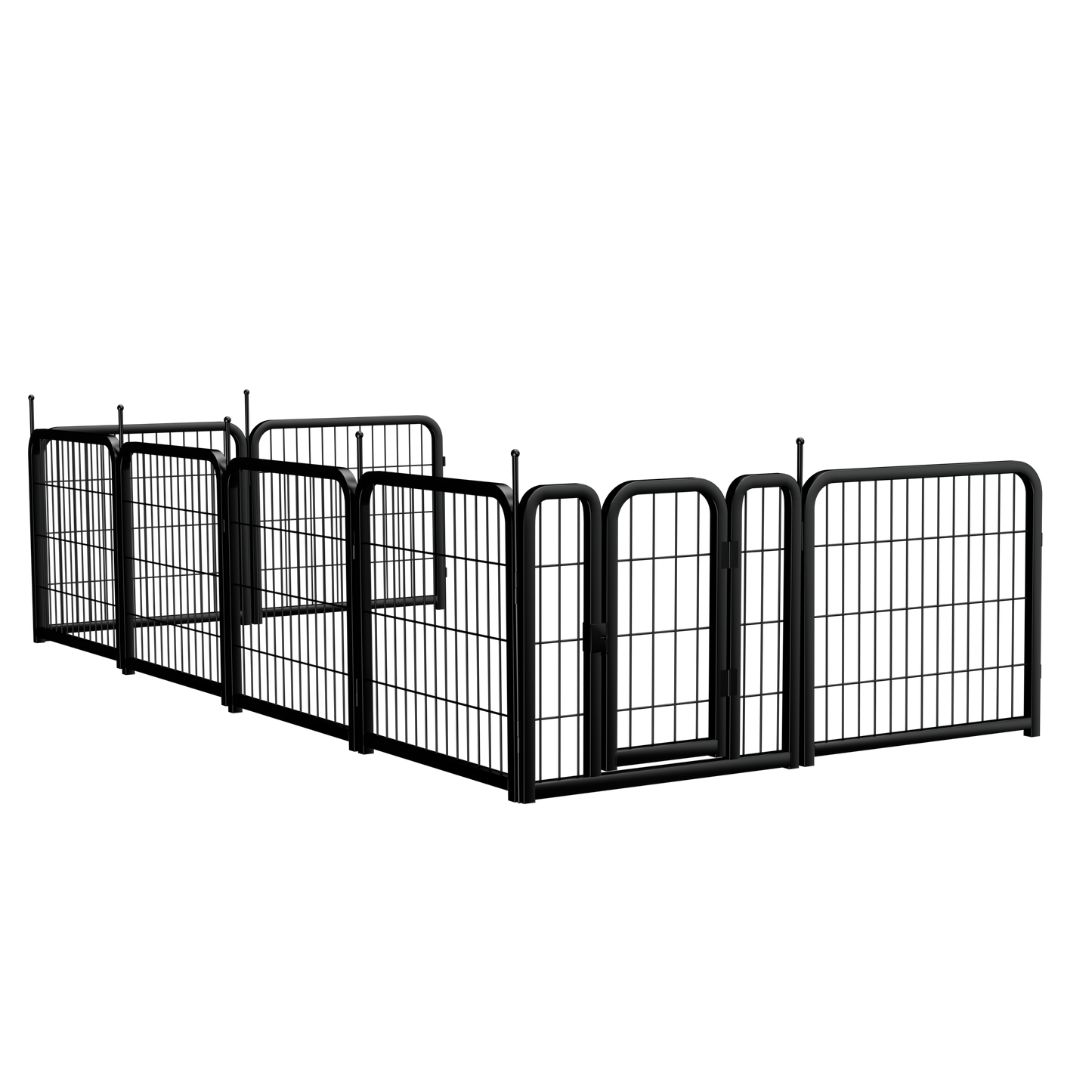 Dog Playpen Outdoor, 8 Panel Dog Fence 31.'' Pet Pen for Small Dogs Pet Exercise Pen for Puppy/Rabbit/Small Animals Portable Playpen for RV Camping Garden Yard, Indoor. Black, 26.3'' W x 31.5'' H.