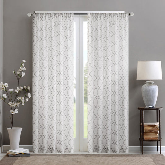 Diamond Sheer Window Curtain Panel(Only 1 Pc Panel)