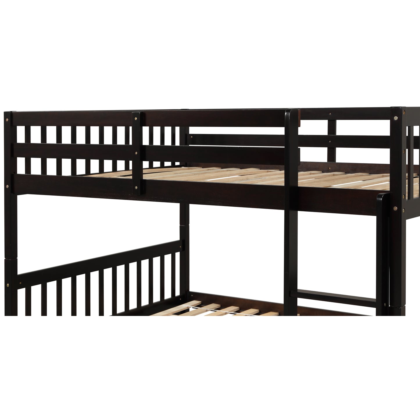 Full Over Full Bunk Bed with Trundle,Espresso