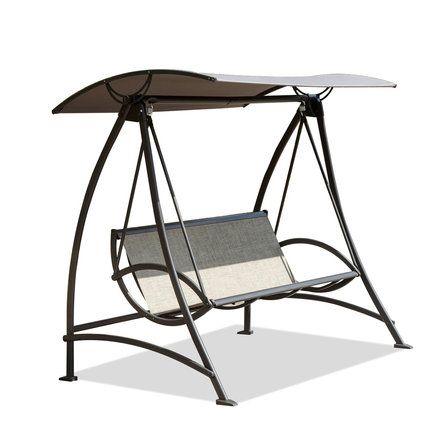 3-Seat Patio Swing Chair, Outdoor Porch Swing with Adjustable Canopy and Durable Steel Frame, Patio Swing Glider for Garden, Deck, Porch, Backyard