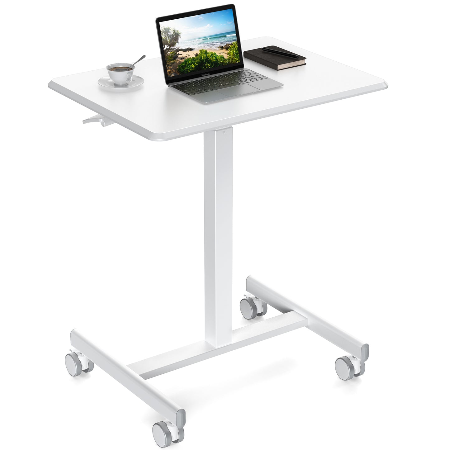 Sweetcrispy Small Mobile Rolling Standing Desk Rolling Desk Laptop Computer Cart for Home