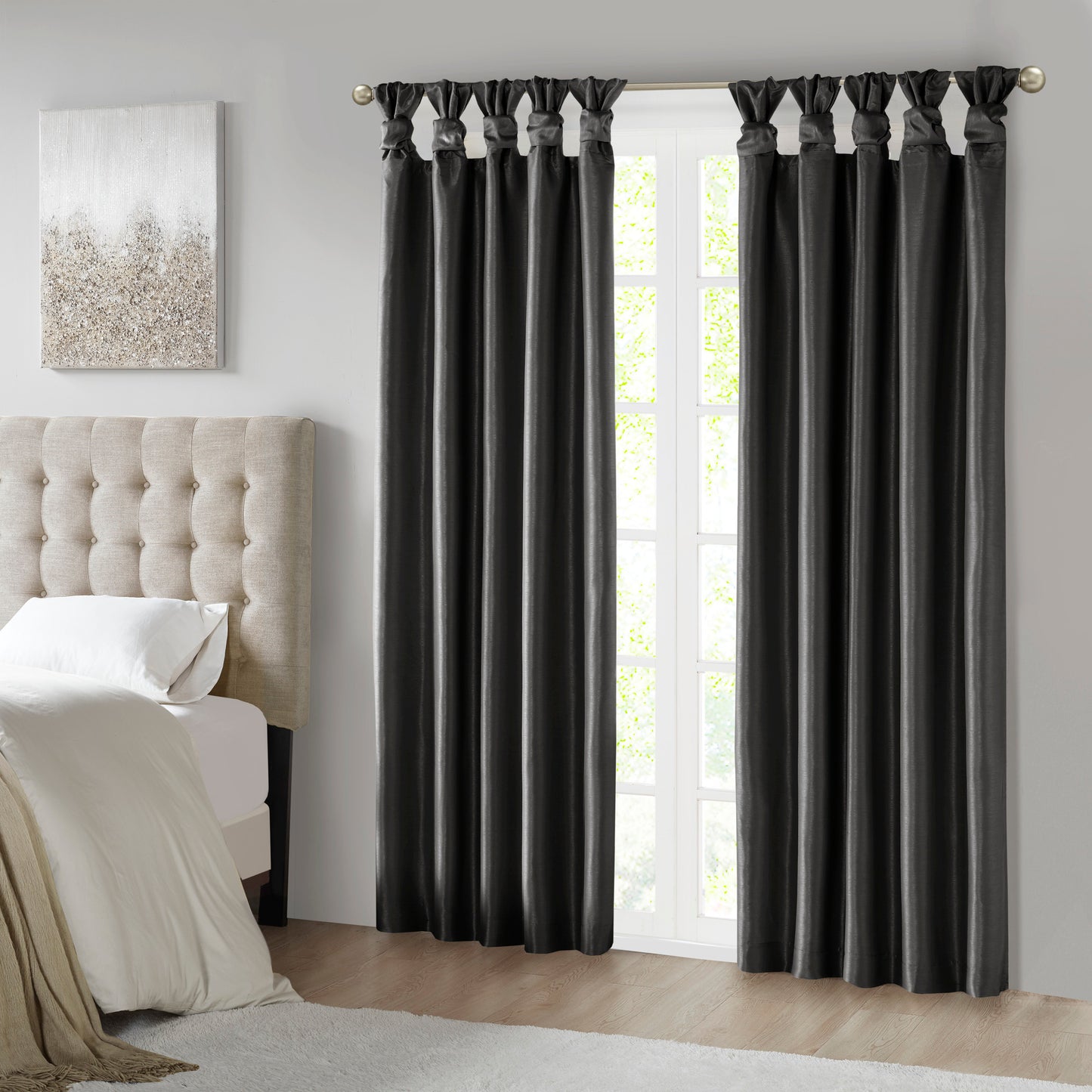 Twist Tab Total Blackout Window Curtain Panel Black 50x84' Blackout