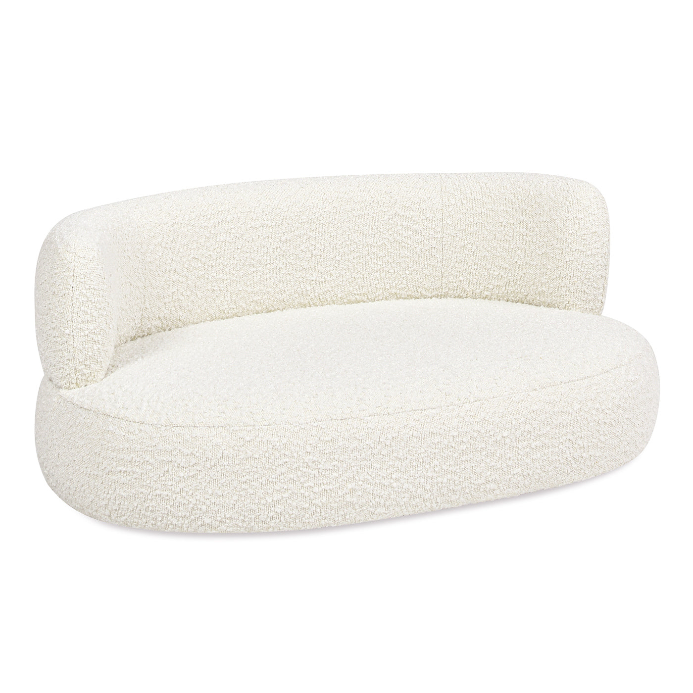 Shep 36" Curved Dog Sofa Bed, Medium, Ivory White Boucle