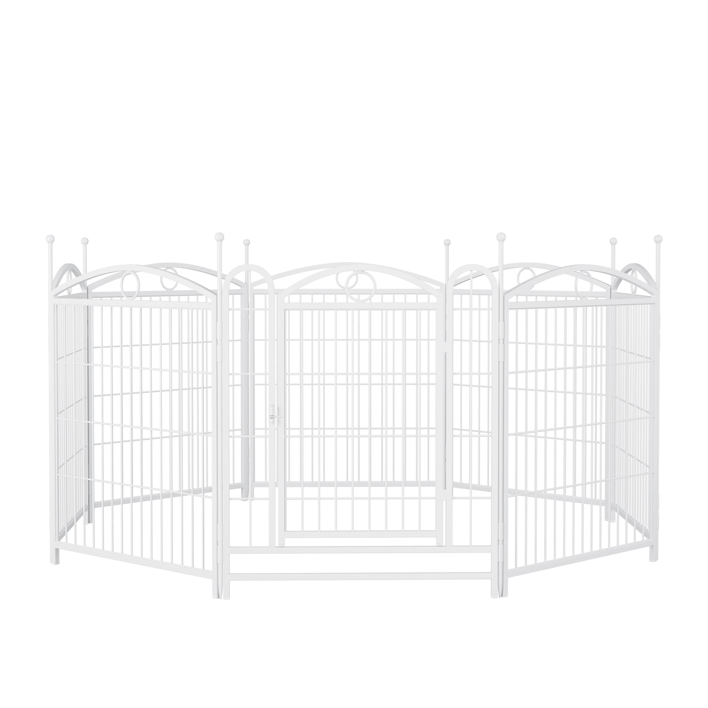 Dog Playpen Indoor 32 inch 8 Panels Metal Dog Pen Pet Dog Fence Outdoor Exercise Pen with Doors, Heavy Duty Dog Fence Puppy Pen for Large Medium Small Dogs Indoor Outdoor Foldable Pet Exercise Pen