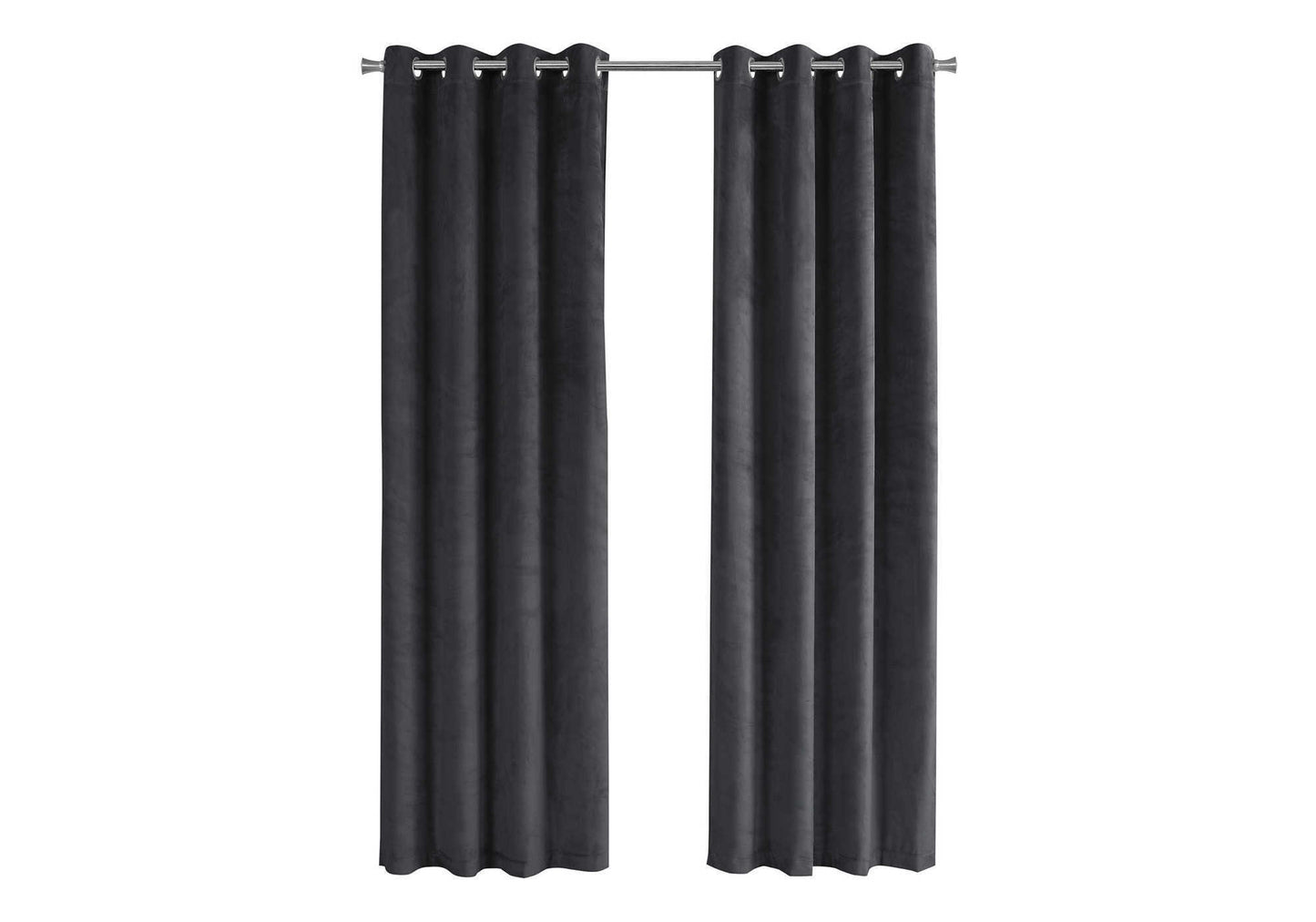 Curtain Panel, 2pcs Set, 54'w X 95'l, Room Darkening, Grommet, Living Room, Bedroom, Kitchen, Grey Velvet, Contemporary, Modern