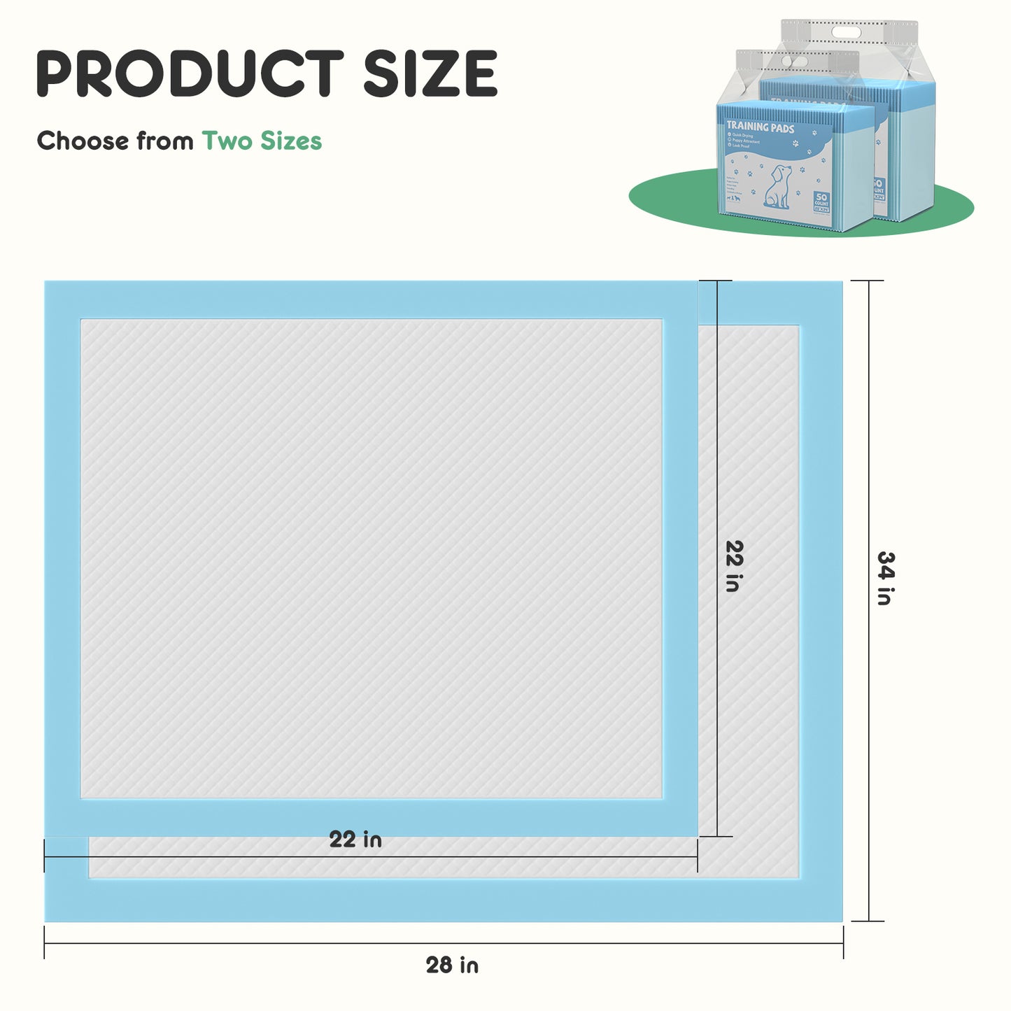 Disposable Dog Training Pads,34"x28" Ultra Absorbent Leak-Proof Quick-Drying Pet Pee Pads for Small to Large Dogs and Puppies Indoor Use, 40 Count