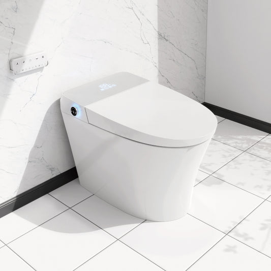 Intelligent Toilet, Press Flush Button, Automatic Opening and Closing, Automatic Flushing, Foot Sensor, Heated Seat, ADA Seat Height Design and Antibacterial Nozzle