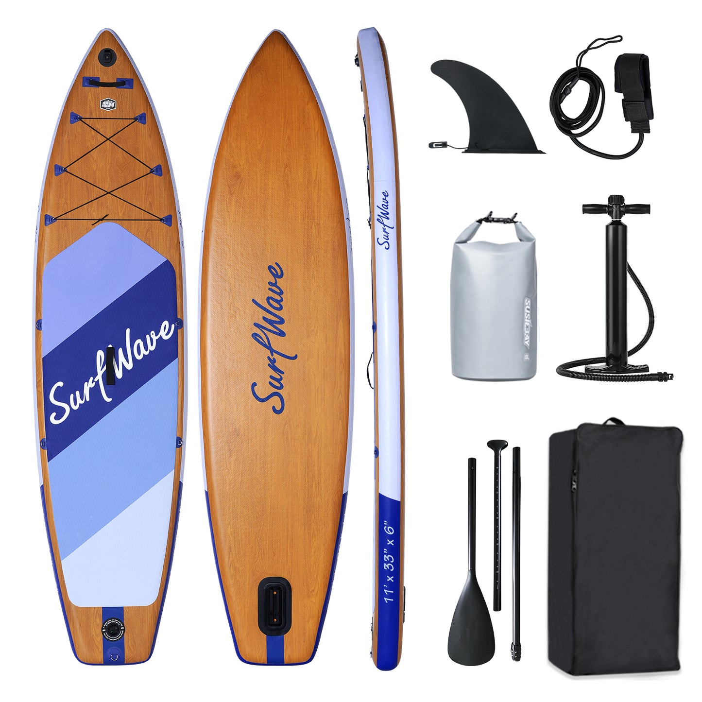 Inflatable Stand Up Paddle Board 11'x34"x6" With Accessories