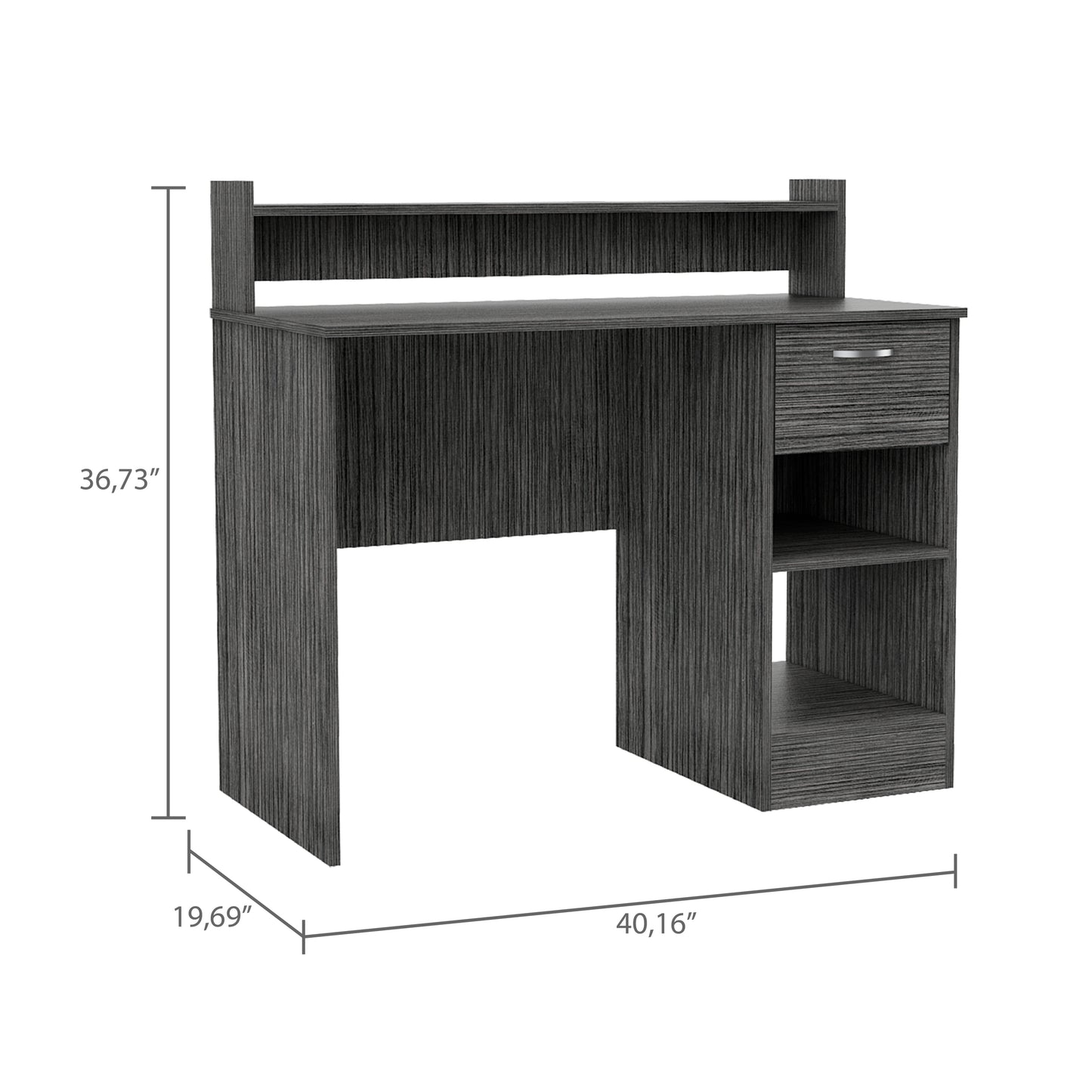 Manaos Writing Computer Desk , Multiple Shelves, One Drawer