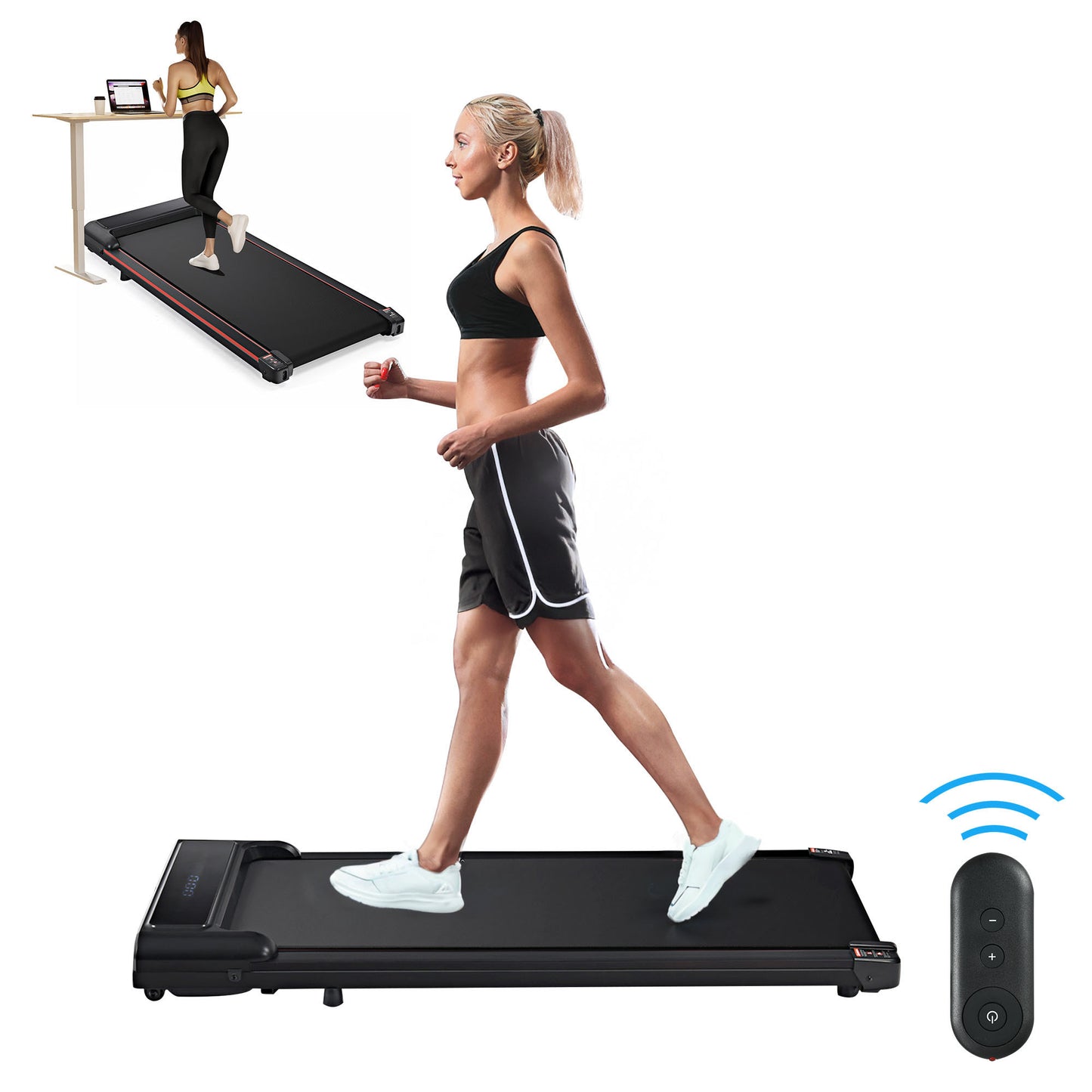 Walking Pad 300 lb Capacity, Desk Treadmill for Home Office, Protable Treadmill Under Desk, Walking Treadmills for Home,0.6 to 3.8 mph Portable Treadmill