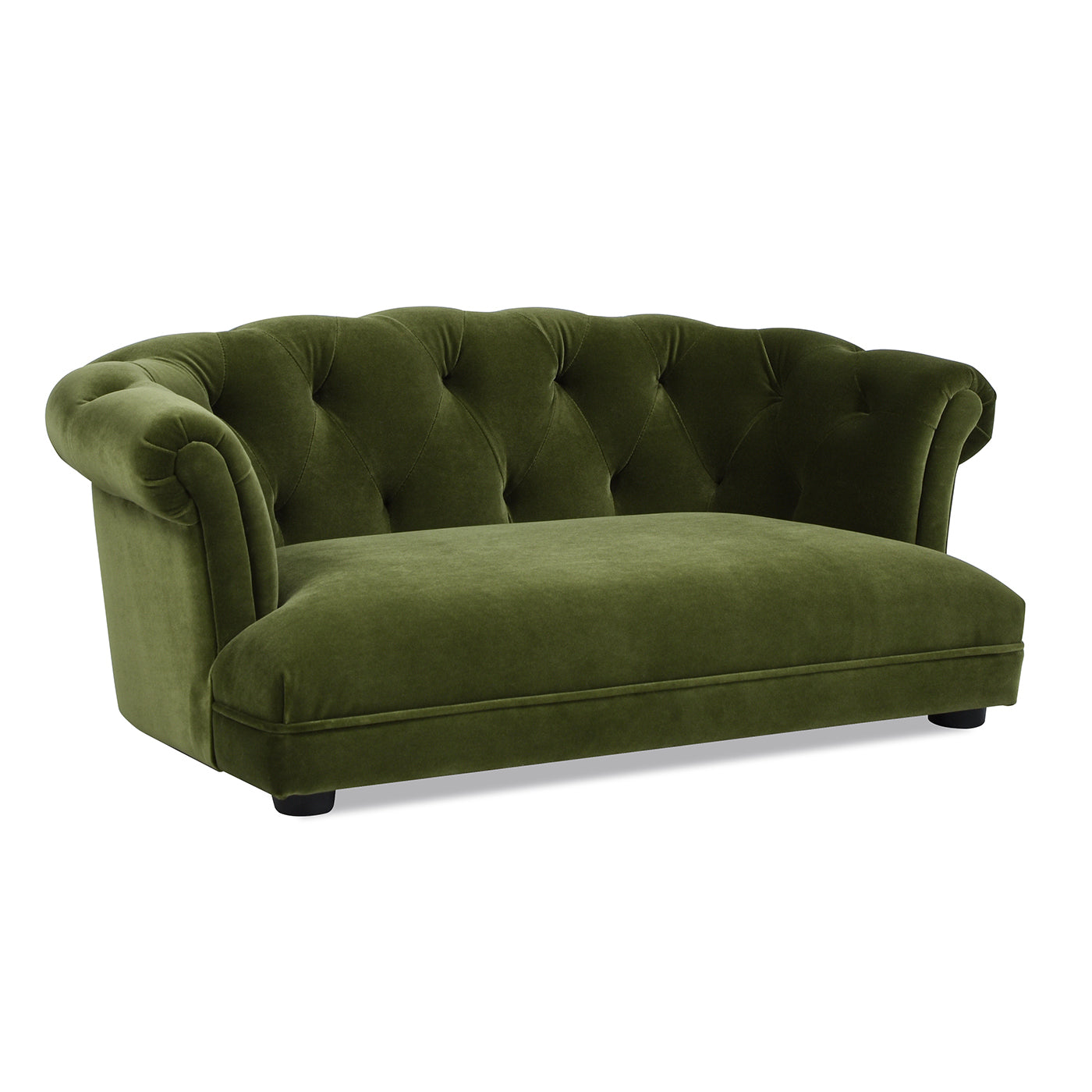 Kiki 36.5" Chesterfield Dog Sofa Bed, Medium, Olive Green Performance Velvet