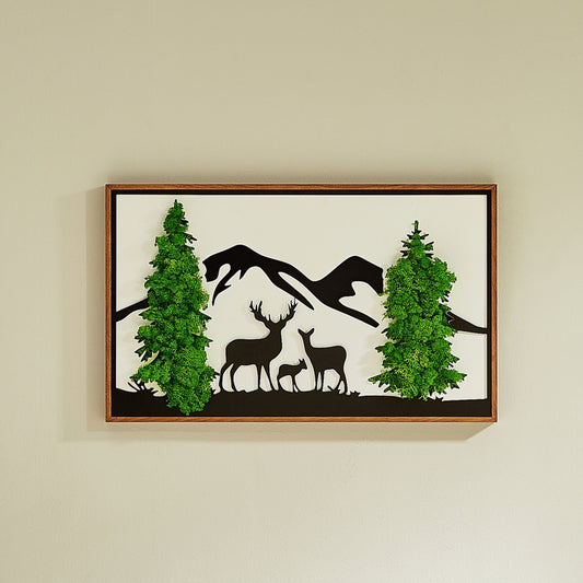 Deer Metal Art Moss Wall Decor