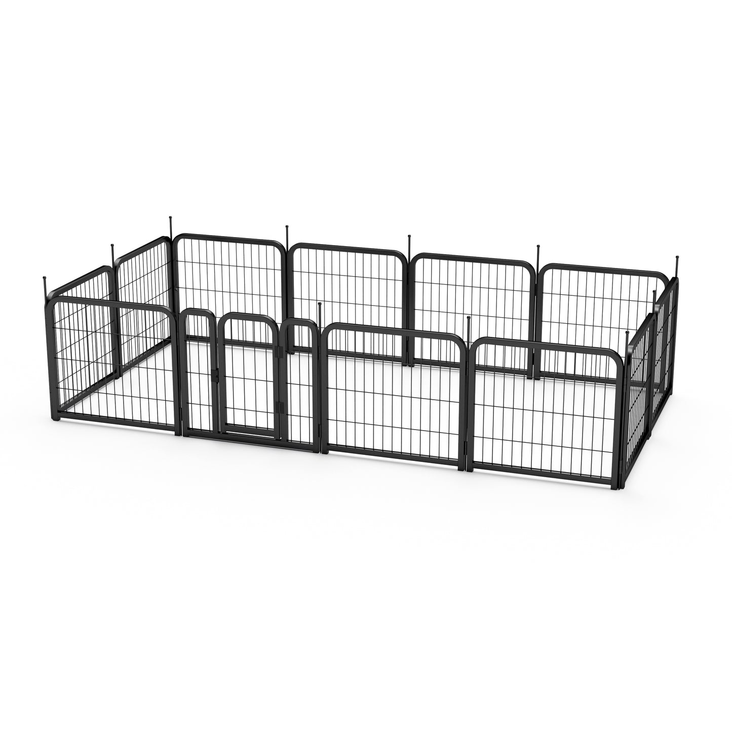 Dog Playpen Outdoor, 12 Panel Dog Fence 24" Pet Pen for Small Dogs Pet Exercise Pen for Puppy/Rabbit/Small Animals Portable Playpen for RV Camping Garden Yard, Indoor. Black, 22.2'' W x 23.6'' H.