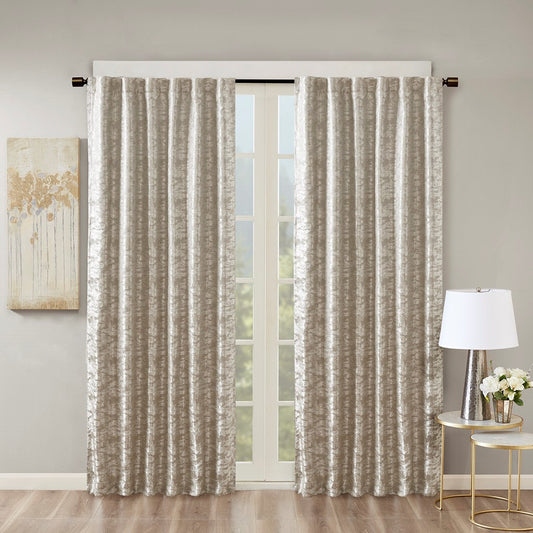 Jacquard Lined Total Blackout Rod Pocket/Back Tab Curtain Panel(Only 1 Pc Panel)