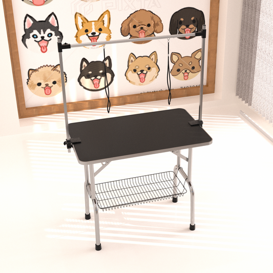 36" Professional Dog Pet Grooming Table Adjustable Heavy Duty Portable w/Arm & Noose & Mesh Tray