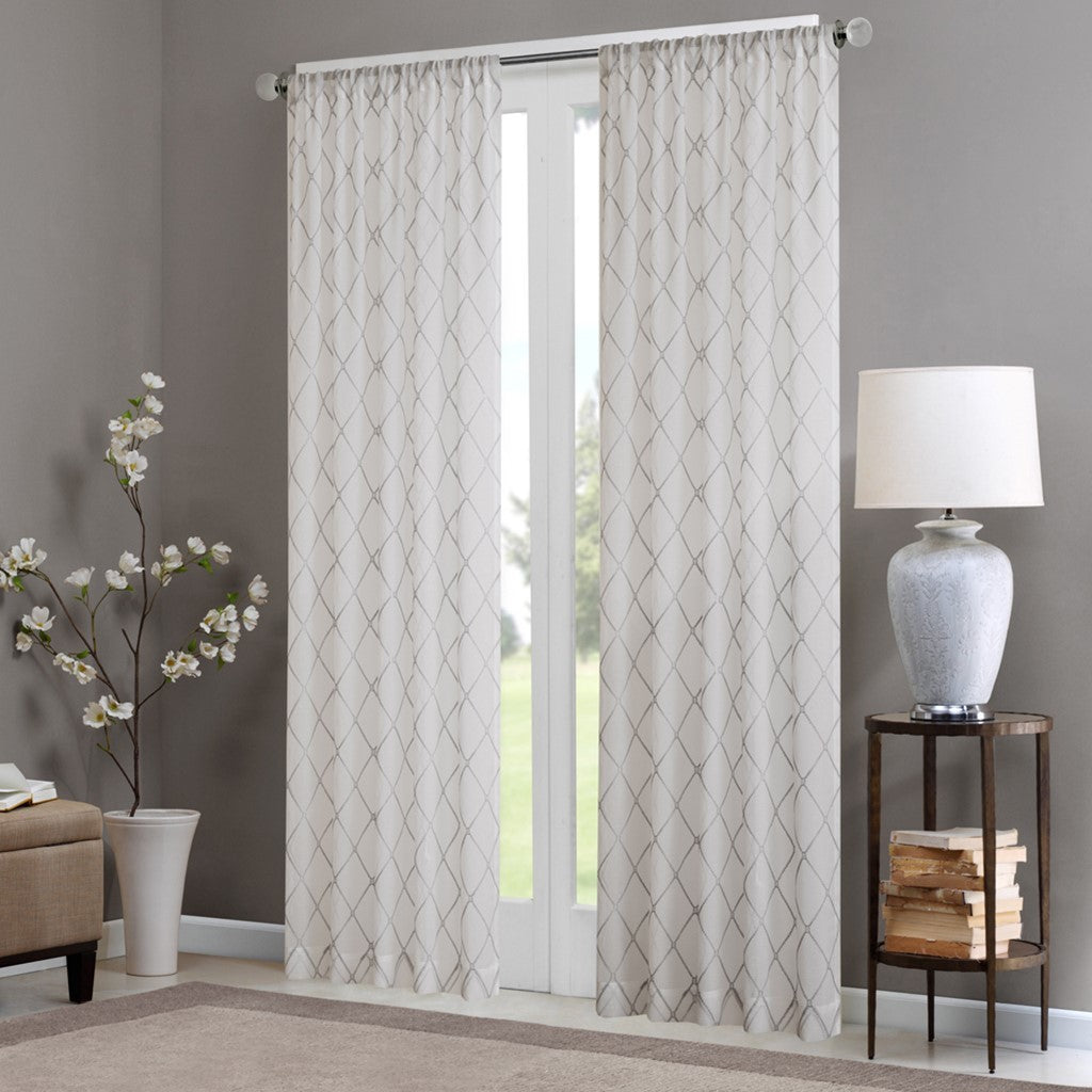 Diamond Sheer Window Curtain Panel(Only 1 Pc Panel)