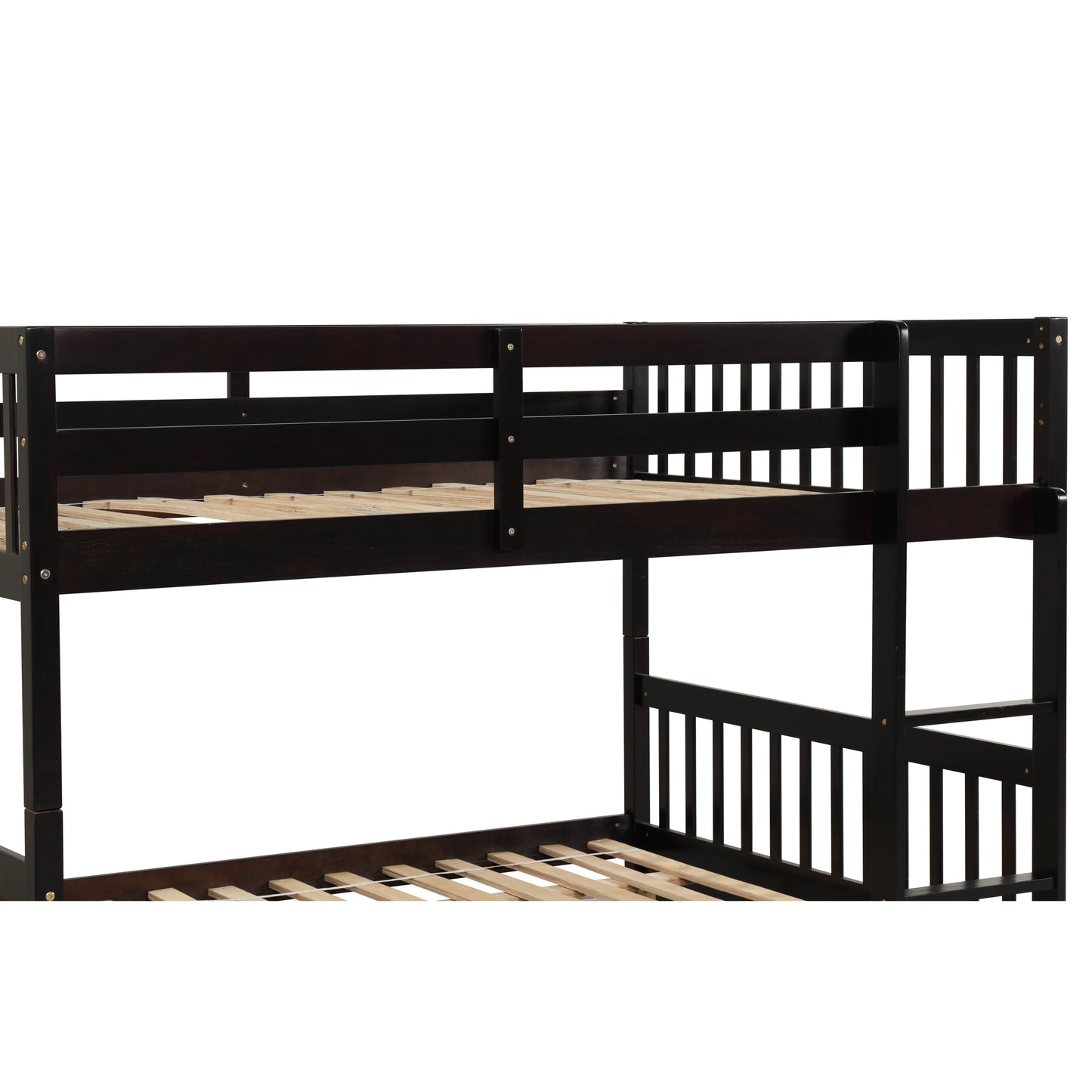 Full Over Full Bunk Bed with Trundle,Espresso