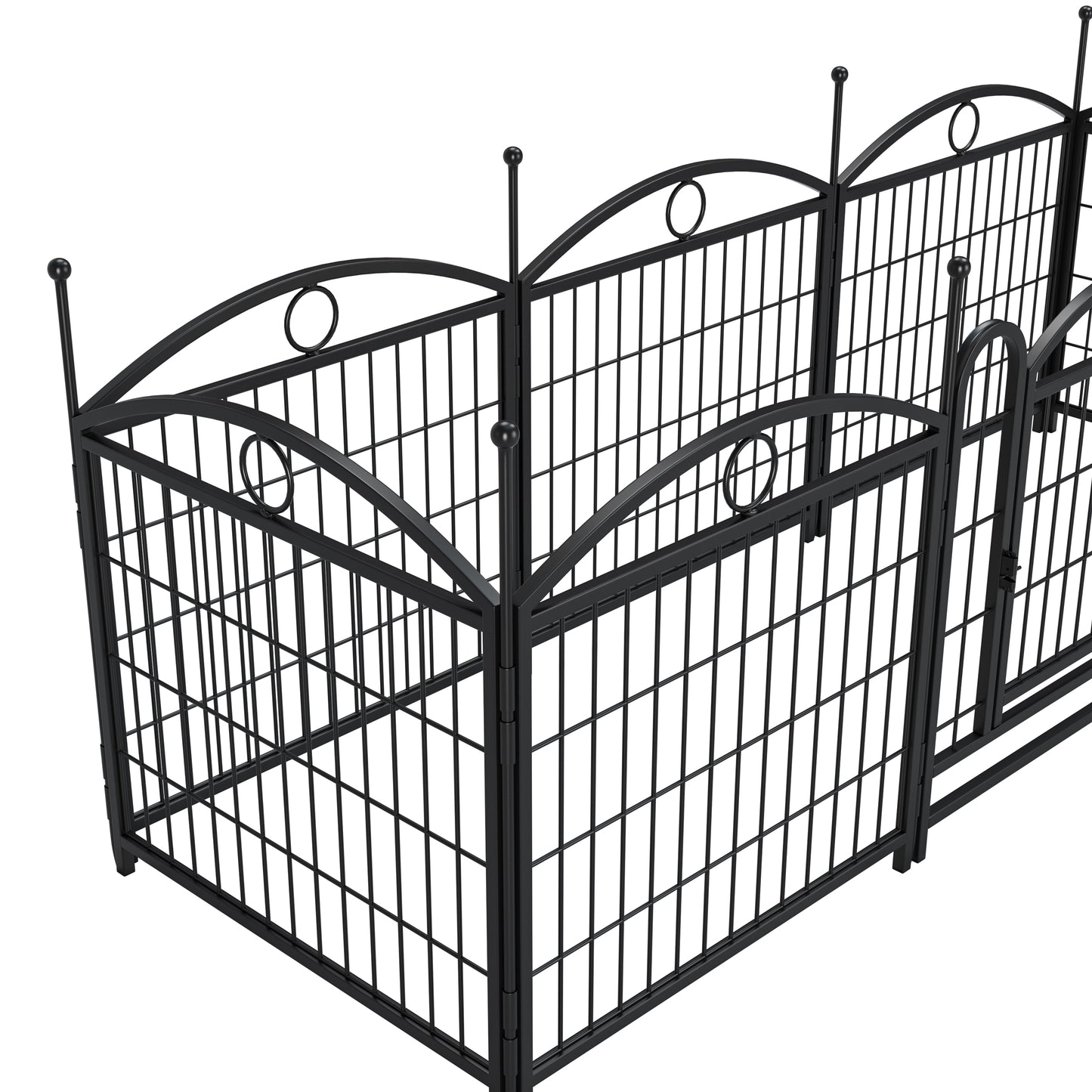 Dog Playpen Indoor 24 inch 8 Panels Metal Dog Pen Pet Dog Fence Outdoor Exercise Pen with Doors, Heavy Duty Dog Fence Puppy Pen for Large Medium Small Dogs Indoor Outdoor Foldable Pet Exercise Pen