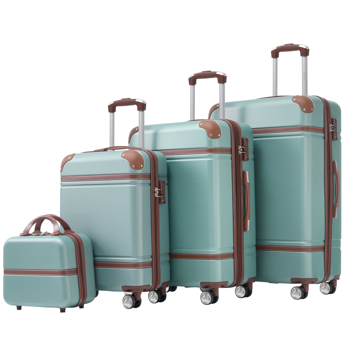 Hardshell Luggage Sets 4 Pieces 20'+24'+28' Luggages and Cosmetic Case Spinner Suitcase with TSA Lock  Lightweight