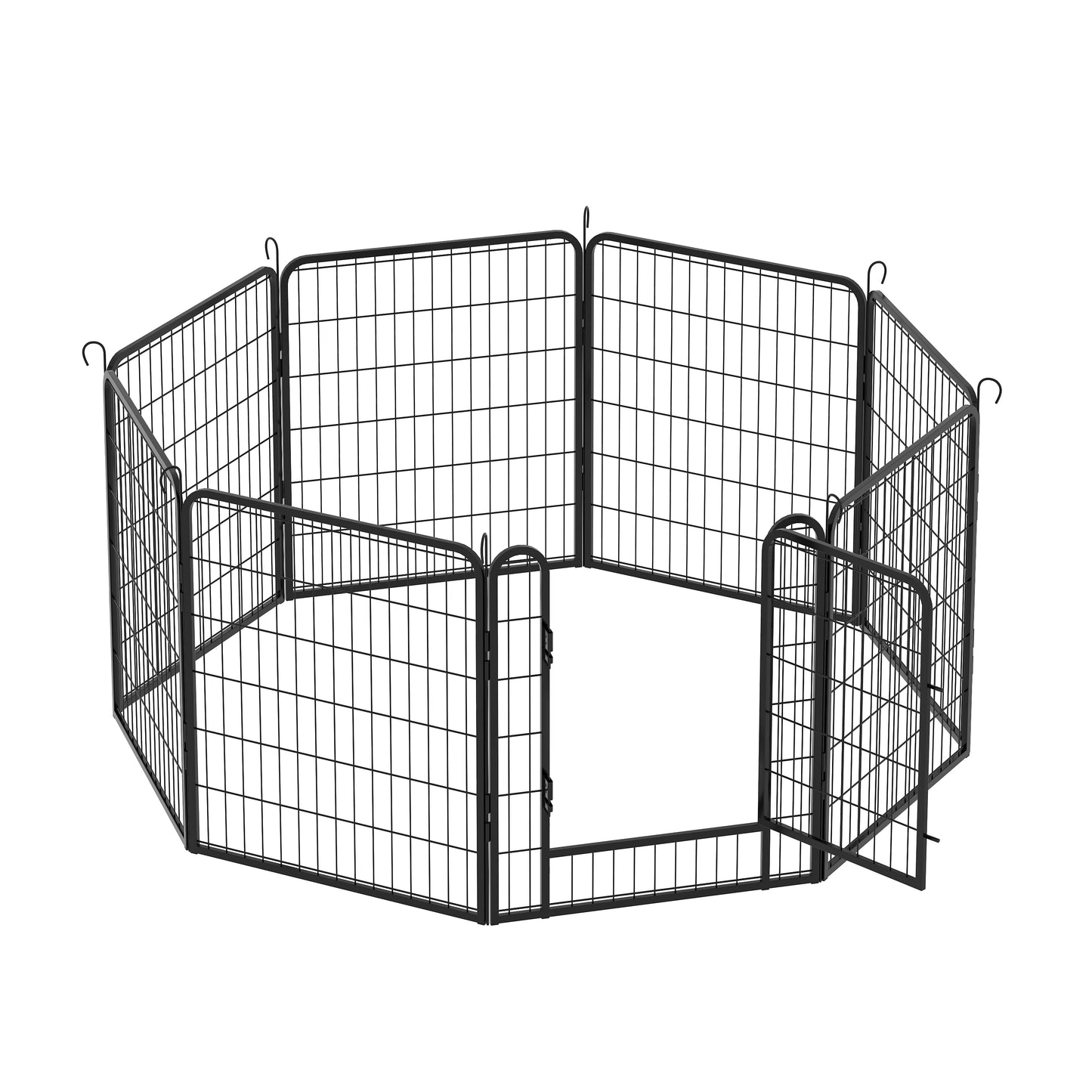 8 Panels Heavy Duty Metal Playpen with door,31.7"H Dog Fence Pet Exercise Pen for Outdoor, Indoor