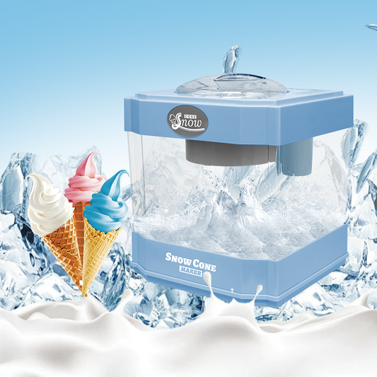 Snow Cone Maker, Tabletop Shaved Ice Machine for Slushies & Frozen Drinks, 2 Reusable Cups, Ice Scoop