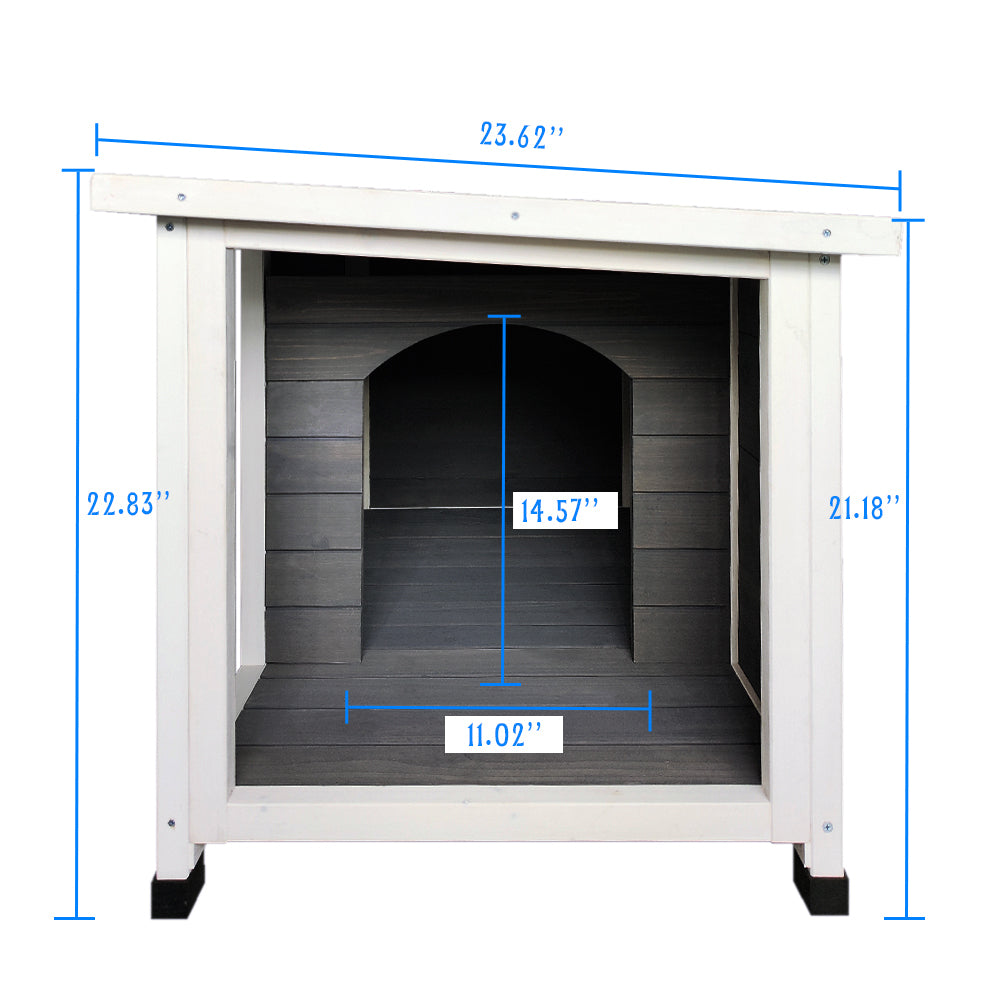 Outdoor Puppy Dog Kennel ,Waterproof Dog Cage, Wooden Dog House with Porch Deck