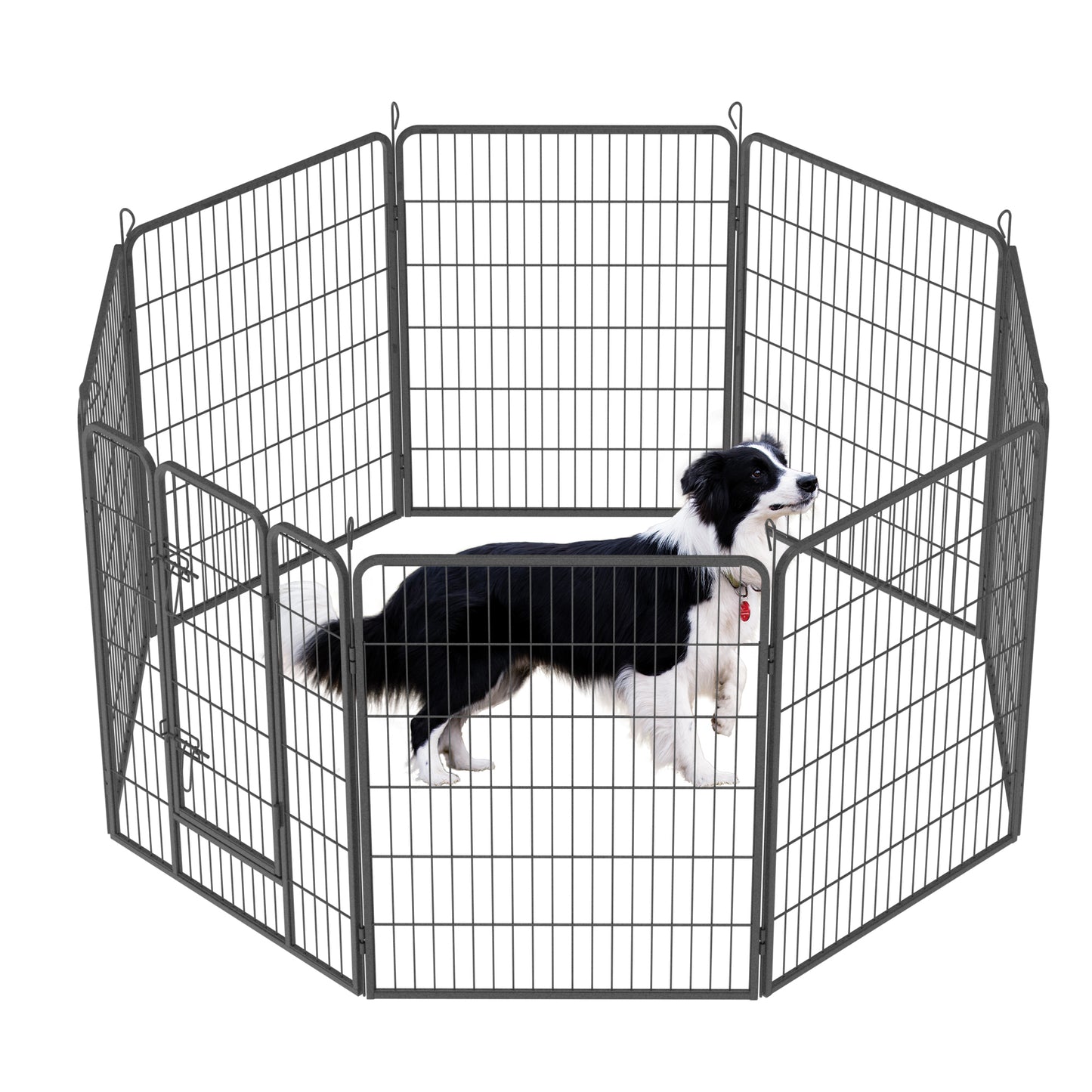 Heavy Duty Dog Pens Outdoor Dog Fence Dog Playpen for Large Dogs, 40"Dog Kennel Outdoor Pet Playpen with Doors 8 Panels Metal Exercise Pens Puppy Playpen Temporary Camping Fence for the Yard