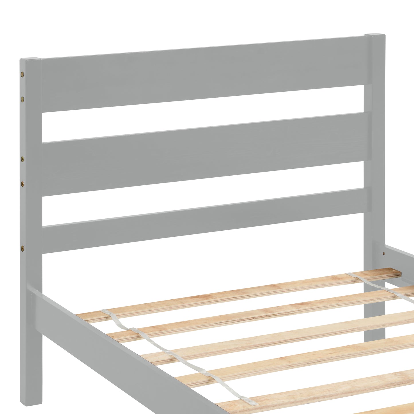 Twin Bed with Headboard and Footboard,Grey