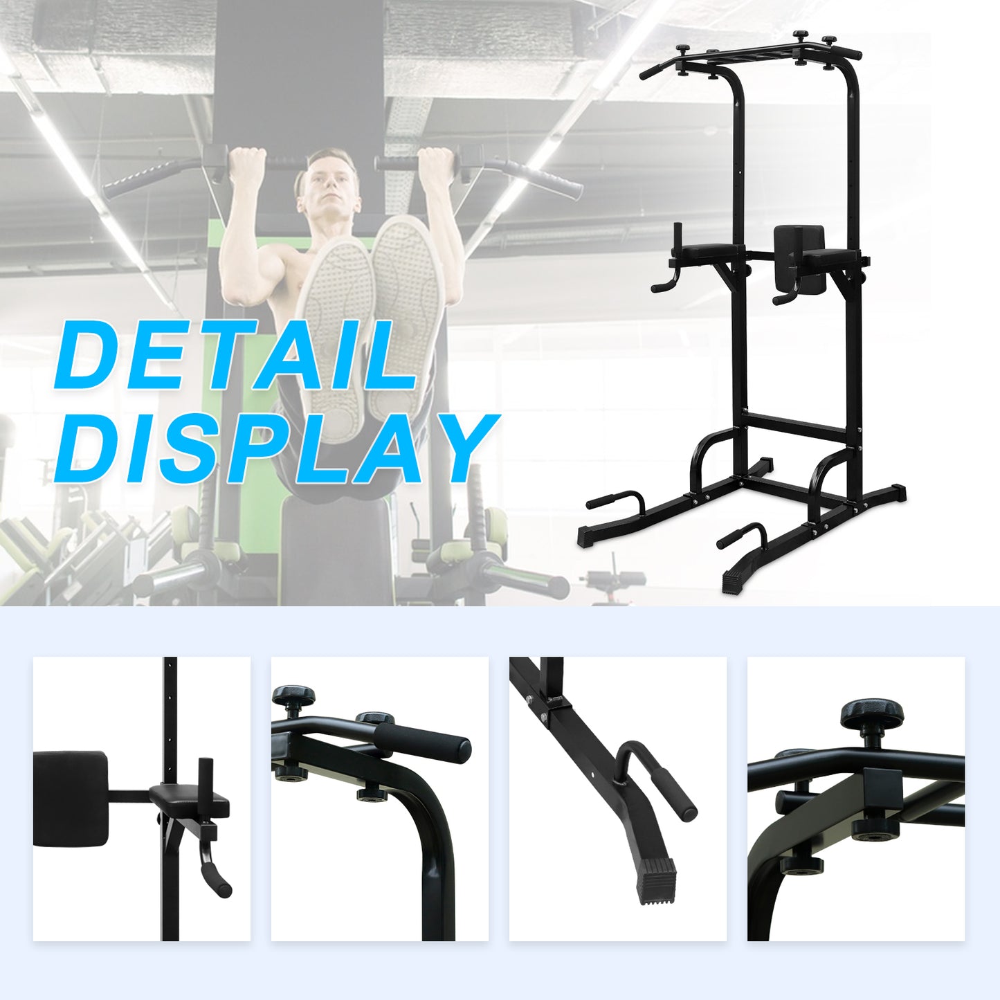 Power Tower Pull Up Bar Workout Dip station for Strength Training, Suitable for Home Gym Fitness