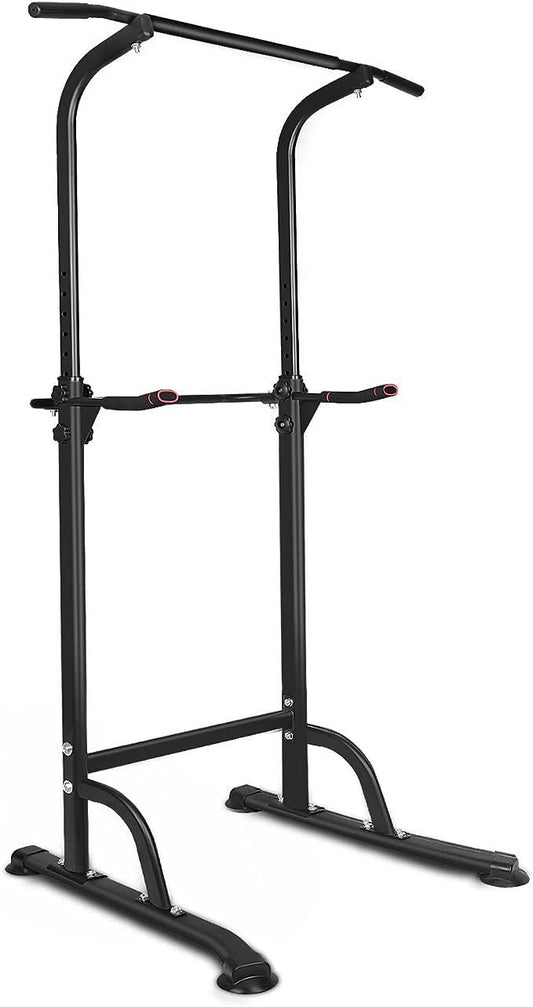 Sport Power Tower Workout Dip Station Pull Up Bar, Height Adjustable Multi-Function Dip Stand for Home Gym Strength Training Fitness Equipment