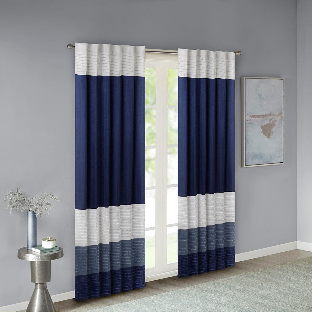 Polyoni Pintuck Curtain Panel(Only 1 Pc Panel)