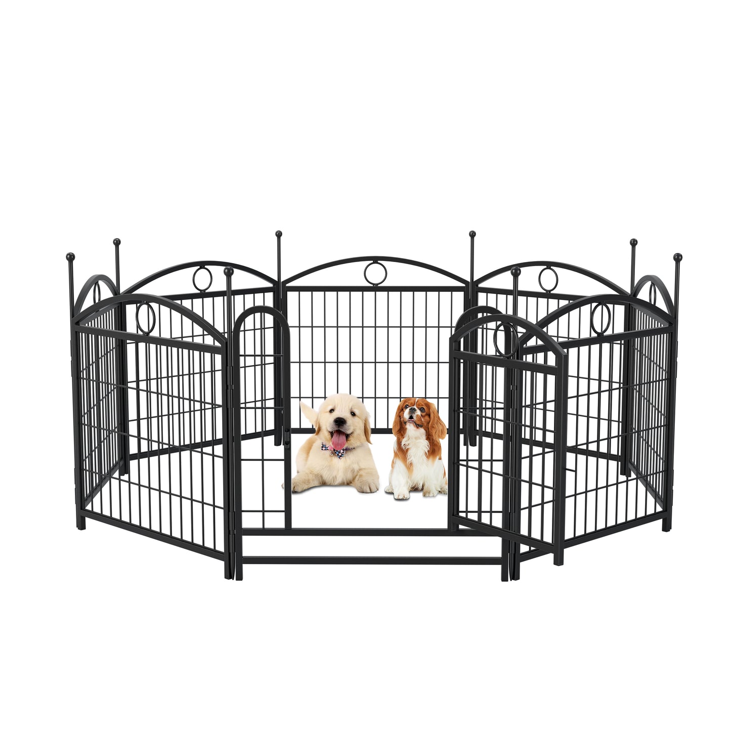 Dog Playpen Indoor 24 inch 8 Panels Metal Dog Pen Pet Dog Fence Outdoor Exercise Pen with Doors, Heavy Duty Dog Fence Puppy Pen for Large Medium Small Dogs Indoor Outdoor Foldable Pet Exercise Pen